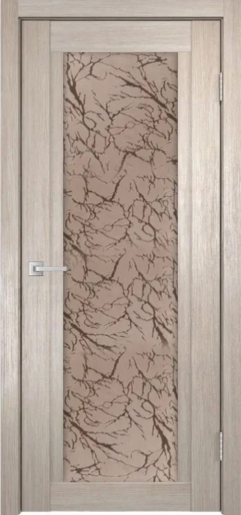 Фото Межкомнатная дверь Легенда К-11 тон Кремовая лиственница Остекление Гранит бронза